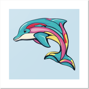 Colorful Dolphin Posters and Art